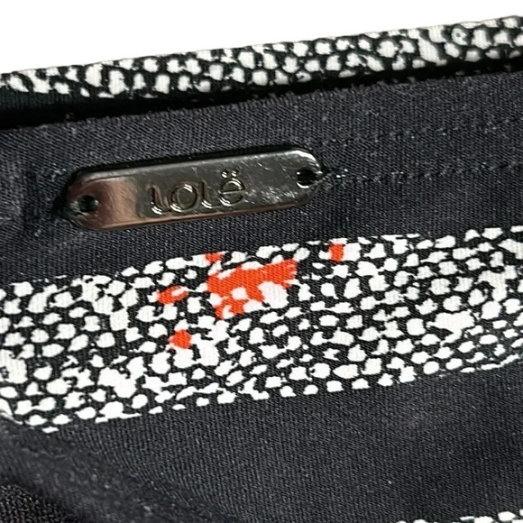 LOLE bikini bottom , women small. Black , striped , pleated , metal logo , NWT - Picture 3 of 10